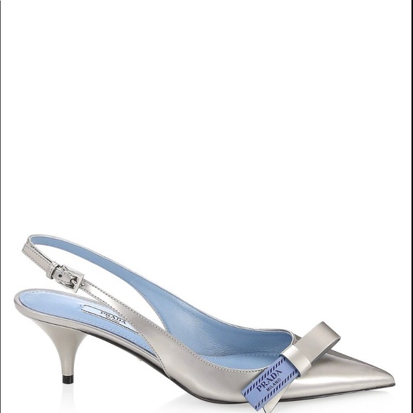 Prada kitten heel leather slingback pumps - Picture 4 of 6